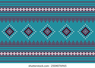 Ethnic pattern seamless pixel art for Fabric geometric ethnic pattern seamless,Pixel pattern art wallpaper Background, Design for fabric, curtain, carpet ,geometry seamless pattern art illustration
