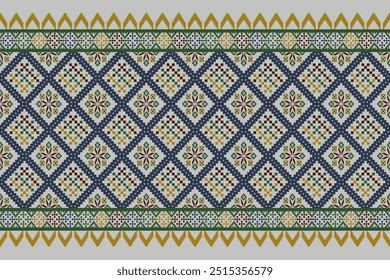 Padrão étnico sem costura pixel art para tecido geométrico padrão étnico sem costura, Pixel padrão arte papel de parede fundo, Design para tecido, cortina, tapete, geometria sem costura padrão arte ilustração
