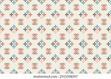 Patrón étnico arte de píxeles sin fisuras para tela patrón étnico geométrico sin fisuras, patrón de píxeles de fondo de Fondo de pantalla de arte, diseño para tela, cortina, alfombra, geometría sin fisuras ilustración de arte
