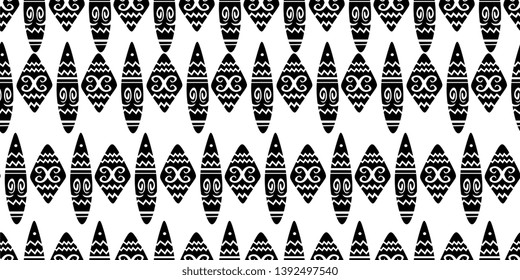 Ethnic pattern with seamless symbol elements hand drawn cultural background abstract trendy aztec african maya ancient in black and white