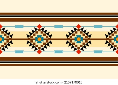 Ethnic pattern and Seamless textures, Navajo Native American, Abstract geometric print, Rustic decorative ornament, Patterns of fabrics for textiles and apparel, Home decoration and art vintage style.