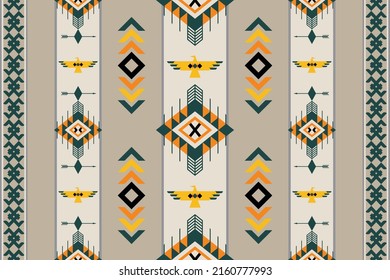Ethnic pattern and Seamless textures, Navajo Native American, Abstract geometric print, Rustic decorative ornament, Patterns of fabrics for textiles and apparel, Home decoration and art vintage style.