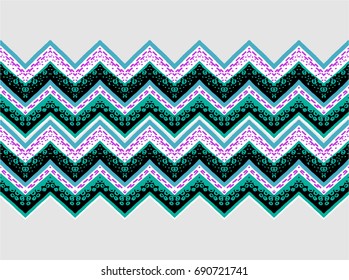 Ethnic pattern in a strip. Seamless geometric pattern in Aztec style. Tribal ethnic vector texture. Figure tribal embroidery. Indian, Mexican, folk drawing.