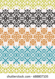 Ethnic pattern striped design. Tribal ornament plaid. Navajo background. Textile print. Geo vector seamless swatch.