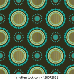 Ethnic pattern teal and brown