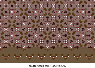 Ethnic pattern for textile, geometry shape with colorful retro art. Aztec, bohemian, motif, african, ikat, native art of seamless decoration wallpaper background. Vector of geometric culture tile.