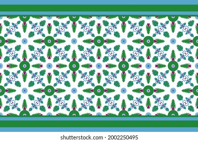 Ethnic pattern for textile, geometry shape with colorful retro art. Aztec, bohemian, motif, african, ikat, native art of seamless decoration wallpaper background. Vector of geometric culture tile.