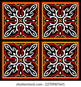 Ethnic pattern from Toraja, South Sulawesi Indonesia. Traditionally applied on wood carving at Toraja's house named Tongkonan. Toraja pattern series eps 011. 