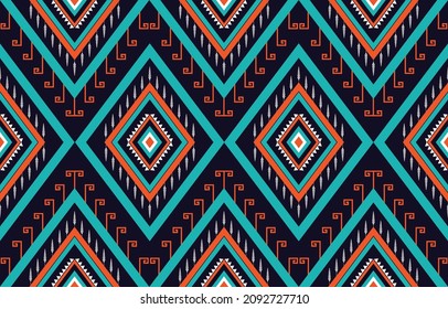 Ethnic pattern traditional background seamless pattern native Mexican textiles for print, fabric, carpet, batik, vector illustration embroidery style