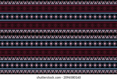 Ethnic pattern traditional background seamless pattern native Mexican textiles embroidery style for print, fabric, carpet, batik, vector illustration