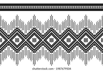 Ethnic pattern traditional Design for background,carpet,wallpaper,clothing,wrapping,Batik,fabric,sarong, and other. Vector illustration embroidery style. ESP10.