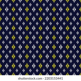 Patrón geométrico étnico tradicional Diseño para fondo, alfombra, papel pintado, ropa, envoltura, Batik, tela, sarong,Estilo de bordado de ilustración vectorial.