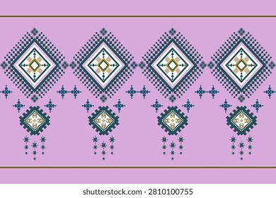 Ethnic pattern traditionL in pink color theme seamless pattern design 