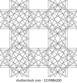 Ethnic Pattern with Triangles Rhombuses and Squares
