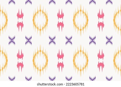 Ethnic pattern tribal art designs ikat vector oriental traditional design for background. Ikat is produced in many traditional textile centres around the world, including India to Central Asia, 