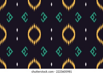 Patrón étnico de diseño de arte tribal ikat vector diseño tradicional oriental para el fondo. El ikat se produce en muchos centros textiles tradicionales de todo el mundo, incluida la India y Asia central, 