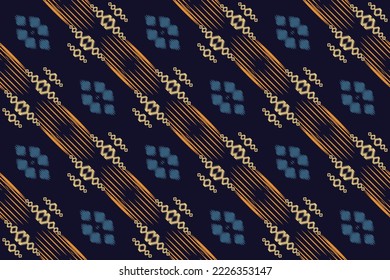 Patrón étnico de diseño de arte tribal ikat vector diseño tradicional oriental para el fondo. El ikat se produce en muchos centros textiles tradicionales de todo el mundo, incluida la India y Asia central, 