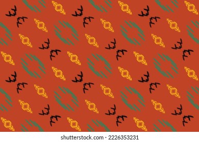 Ethnic pattern tribal art designs ikat vector oriental traditional design for background. Ikat is produced in many traditional textile centres around the world, including India to Central Asia, 