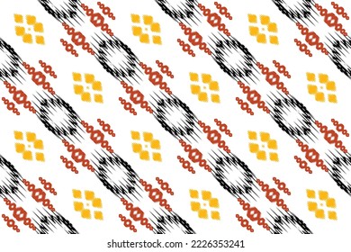 Ethnic pattern tribal art designs ikat vector oriental traditional design for background. Ikat is produced in many traditional textile centres around the world, including India to Central Asia, 