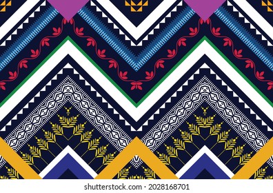 ethnic pattern vector background. seamless pattern traditional, Design for background, wallpaper, Batik, fabric, carpet, clothing, wrapping, and textile. ethnic pattern illustration.