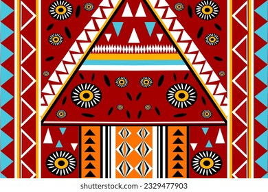 ethnic pattern vector background. seamless pattern traditional,Design for background, wallpaper, Batik, fabric, carpet, clothing, wrapping, and textile. Colorful ethnic pattern illustration carpet