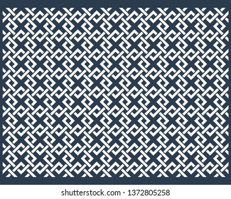 Ethnic pattern vector in black and white color. Seamless square pattern design