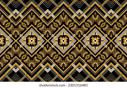 Ethnic pattern vector. Geometric design of American, Mexican, Western Aztec motif striped and bohemian pattern. designed for background,wallpaper,print, carpet,wrapping,tile,batik.vector illustratoin.