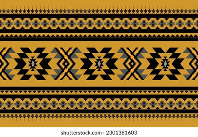 Ethnic pattern vector. Geometric design of American, Mexican, Western Aztec motif striped and bohemian pattern. designed for background,wallpaper,print, carpet,wrapping,tile,batik.vector illustratoin.