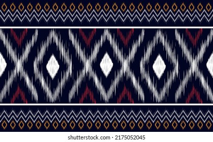 Ethnic pattern vector, Geometric handcraft motif background, Embroidery line textile wallpaper design