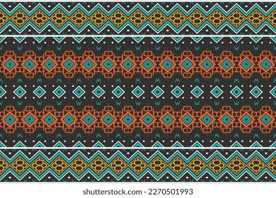 Ethnic pattern wallpaper. traditional pattern African art It is a pattern geometric shapes. Create beautiful fabric patterns. Design for print. Using in the fashion industry.