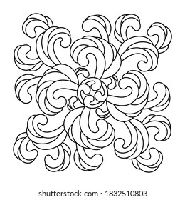Ethnic pattern of wavy petals, beautiful vintage flower pattern, flower ornament . Vector Lace style .