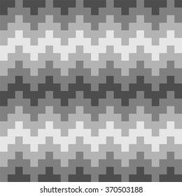 Ethnic pattern with zigzag in shades of grey, grayscale chevron pattern, geometric traditional pattern