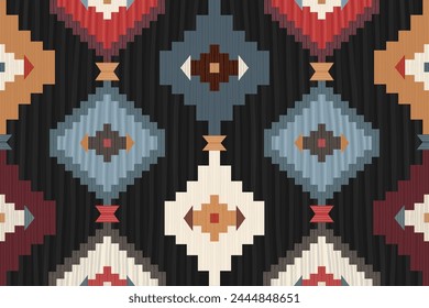 Ethnic pattern.beautiful pattern. folk embroidery,bohemian style,aztec geometric art ornament print.ethnic abstract Inkatha art.Seamless fabric.design for fabric, carpet, wallpaper, clothing	