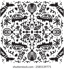 Ethnic patterned background. Aztec style. Vector illustration