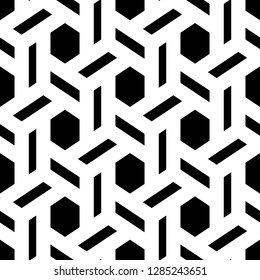 Ethnic pattern.Geometric figures ornament. Folk image. Tribal background. Polygons backdrop. Mosaics wallpaper. Digital paper, web design, textile print. Hexagons, quadrangles motif. Seamless vector