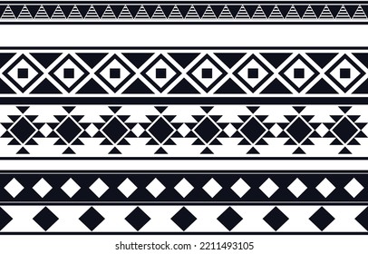 Patrones étnicos. Patrón geométrico azteca sin fisuras en la espalda blanca. Diseñado para bordes o marcos de fondo.