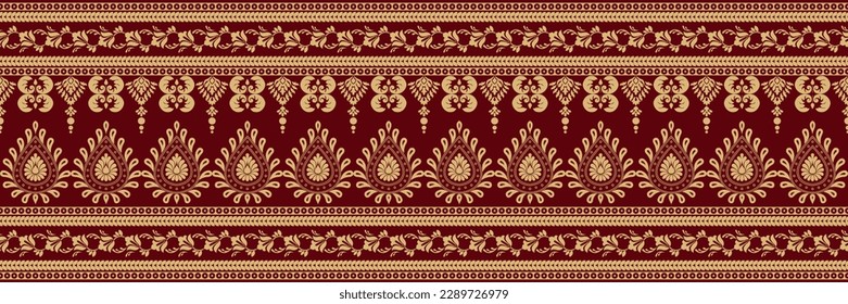 Ethnic Patterns. Cross Stitch Embroidery. Native Style. Traditional Design for texture, textile, fabric, clothing, Knitwear, print. Geometric Pixel Horizontal Seamless Vector. Blue, White, Dark Green.