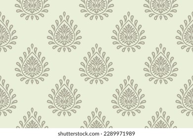 Ethnic Patterns. Cross Stitch Embroidery. Native Style. Traditional Design for texture, textile, fabric, clothing, Knitwear, print. Geometric Pixel Horizontal Seamless Vector. Blue, White, Dark Green.