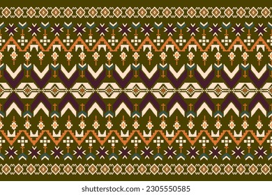 Ethnic Patterns. Cross Stitch Embroidery. Native Style. Traditional Design for texture, textile, fabric, clothing, Knitwear, print. 