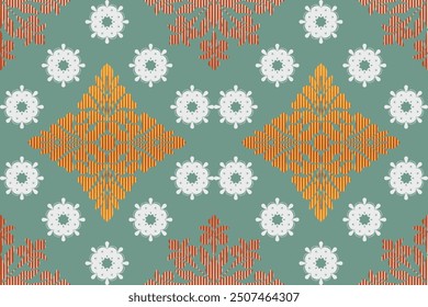 Patrones étnicos ikat diseña diseños de patrones de bordado estético, tela tribal americana abstracta, fondo moderno para alfombras, fundas de almohadas, camisas, pantalones y más.