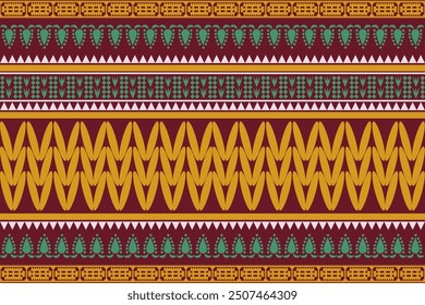 Patrones étnicos ikat diseña diseños de patrones de bordado estético, tela tribal americana abstracta, fondo moderno para alfombras, fundas de almohadas, camisas, pantalones y más.