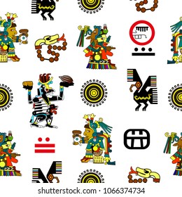 Patrones étnicos de los nativos americanos: los indígenas azteca, inca, maya, alaska (México, Ecuador, Perú). Dibujo al estilo mexicano. Sin inconvenientes.