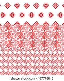 Ethnic patterns red and white set