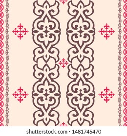 Ethnic patterns. Traditions of nomads, Kazakh steppes, Asian, Mongolian, Caucasus.