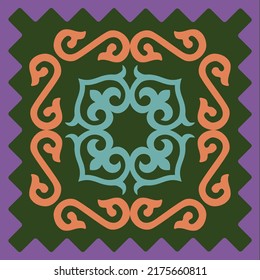 Ethnic patterns. Traditions of nomads, Kazakh steppes, Asian Mongolian Caucasus