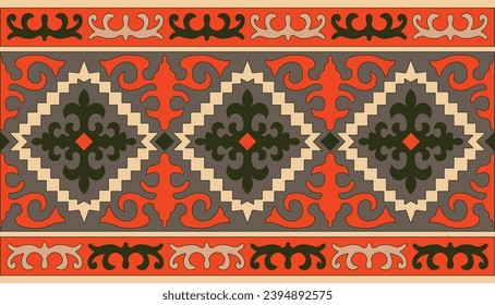 Ethnic patterns. Traditions of nomads, Kazakh steppes, Asian Mongolian Caucasus