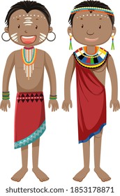 Hamer Tribe Traditional Costume Man Woman Stock Vector (Royalty Free ...