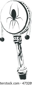 Ethnic percussion musical instrument on white background