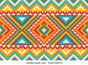 ethnic Philippines geometric seamless flower design vector casual retro tribal African India Arab art print for sweater line dress Anarkali abstract Aztec fabric background shirt