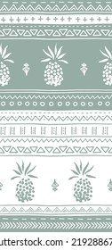 ethnic pineapple design - seamless vector repeat pattern, use it for wrappings, fabric, packaging and other print and design projects